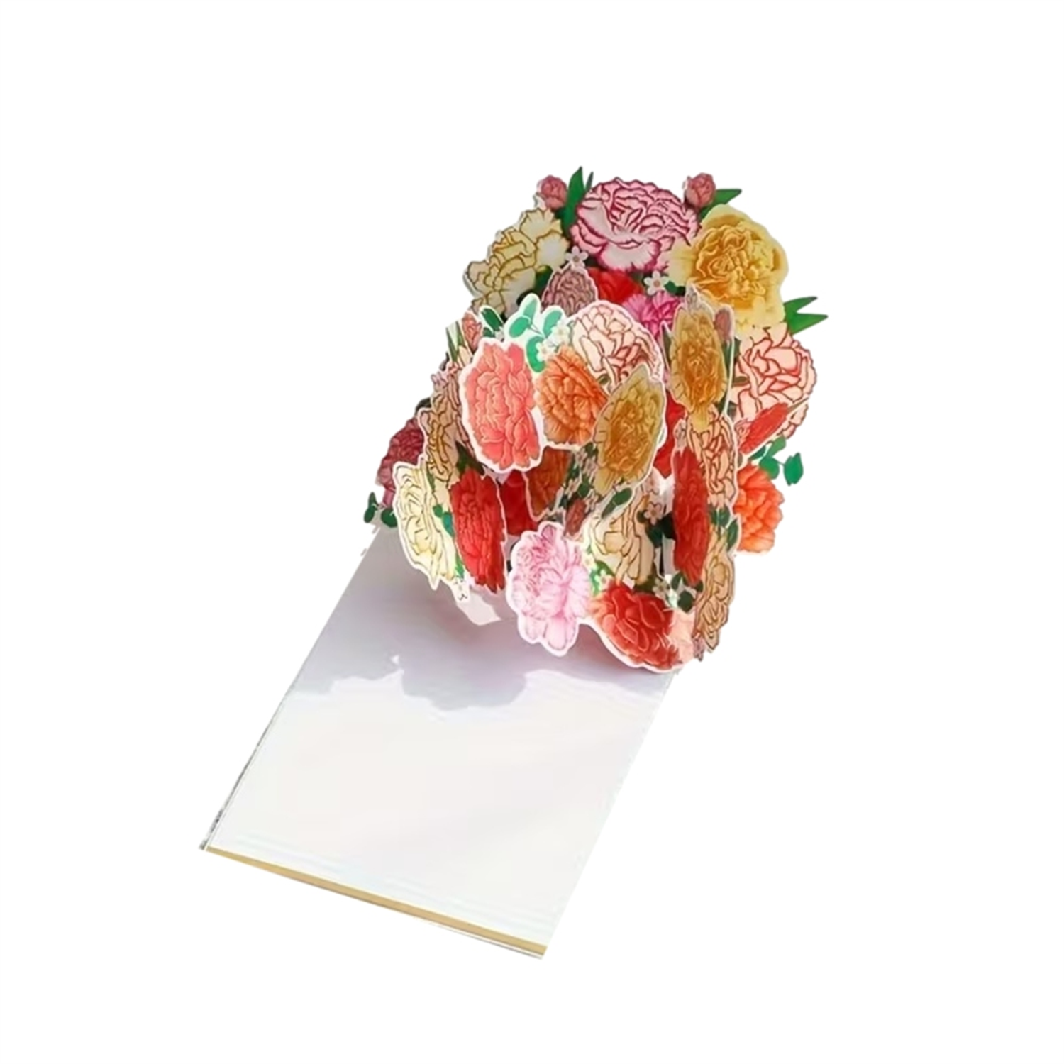 Brightfeel Carnation Half¿Masked 3D Pop Up Greeting Card - White