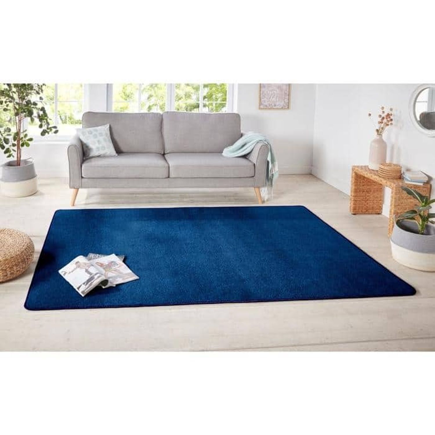 Hanse Home Design Polypropylene Plain Round Rug Blue