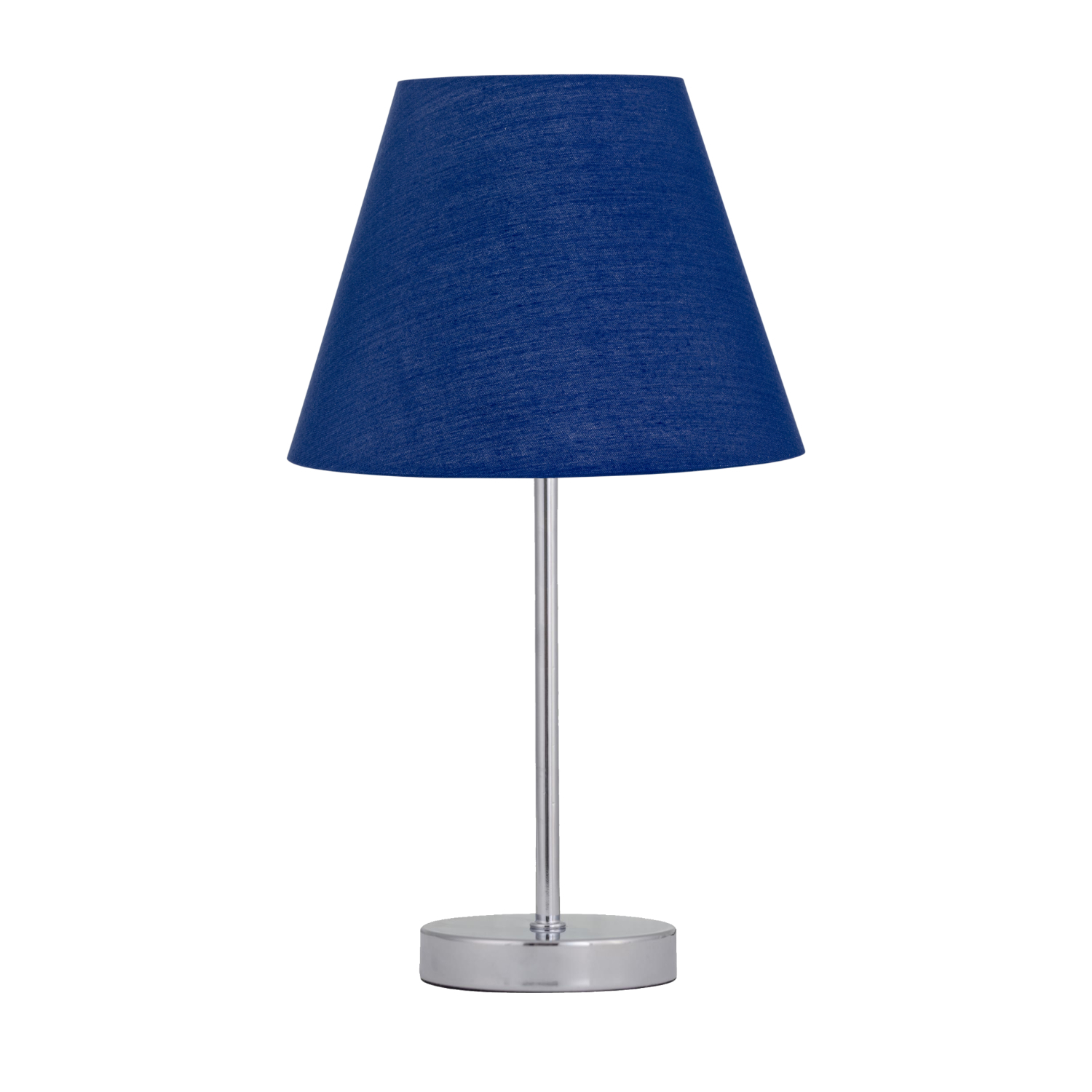 First Choice Lighting Chrome Touch Operated Table Lamp With Navy Blue Shade - Chrome & Navy Blue