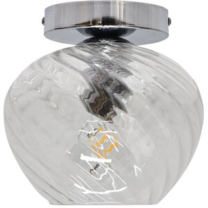 Bradson Clear Swirl Glass Chrome Ceiling Light Fitting