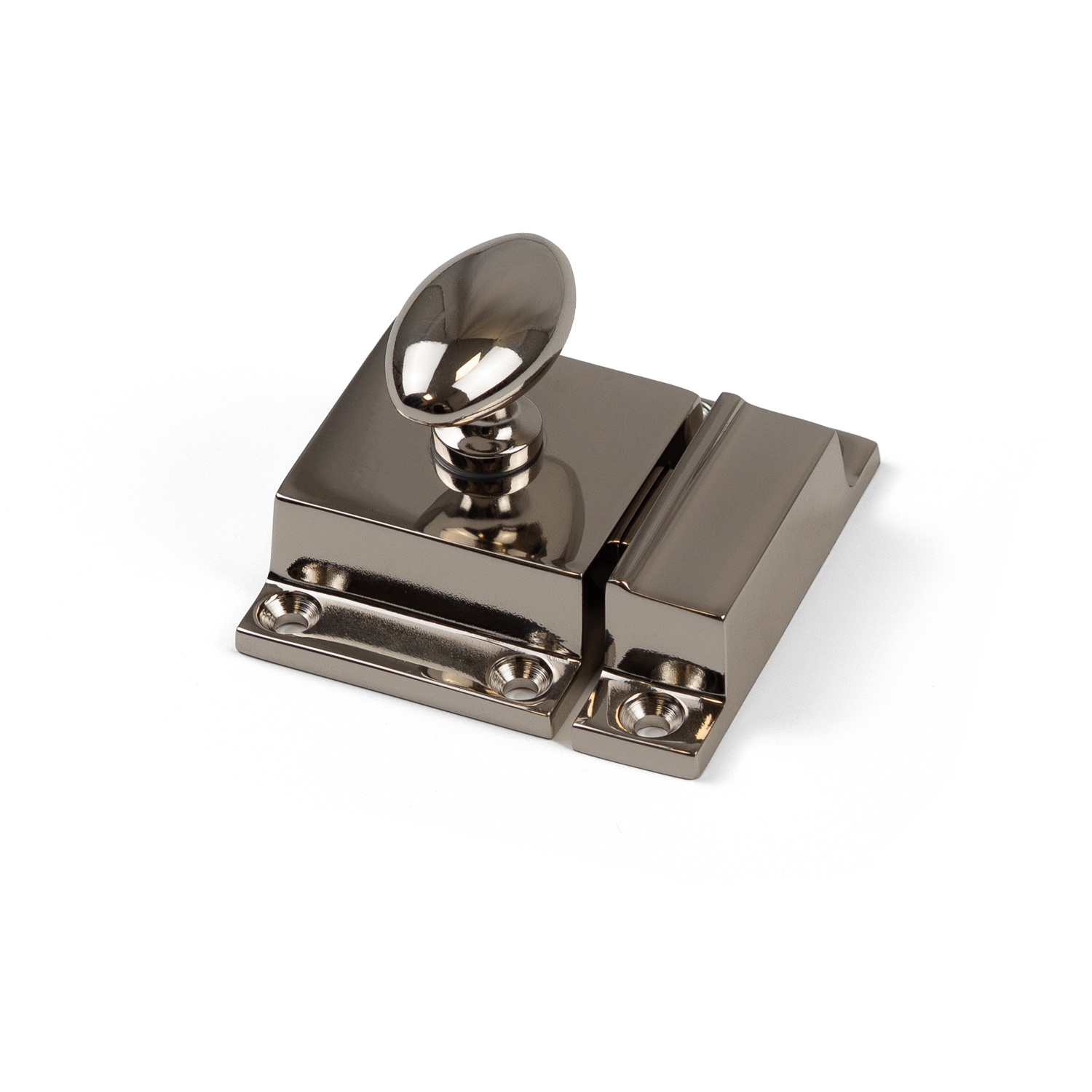 - Polished Nickel Cabinet Latch Oval Knob Thumbturn Cupboard Door Drawer Furniture - Image 2