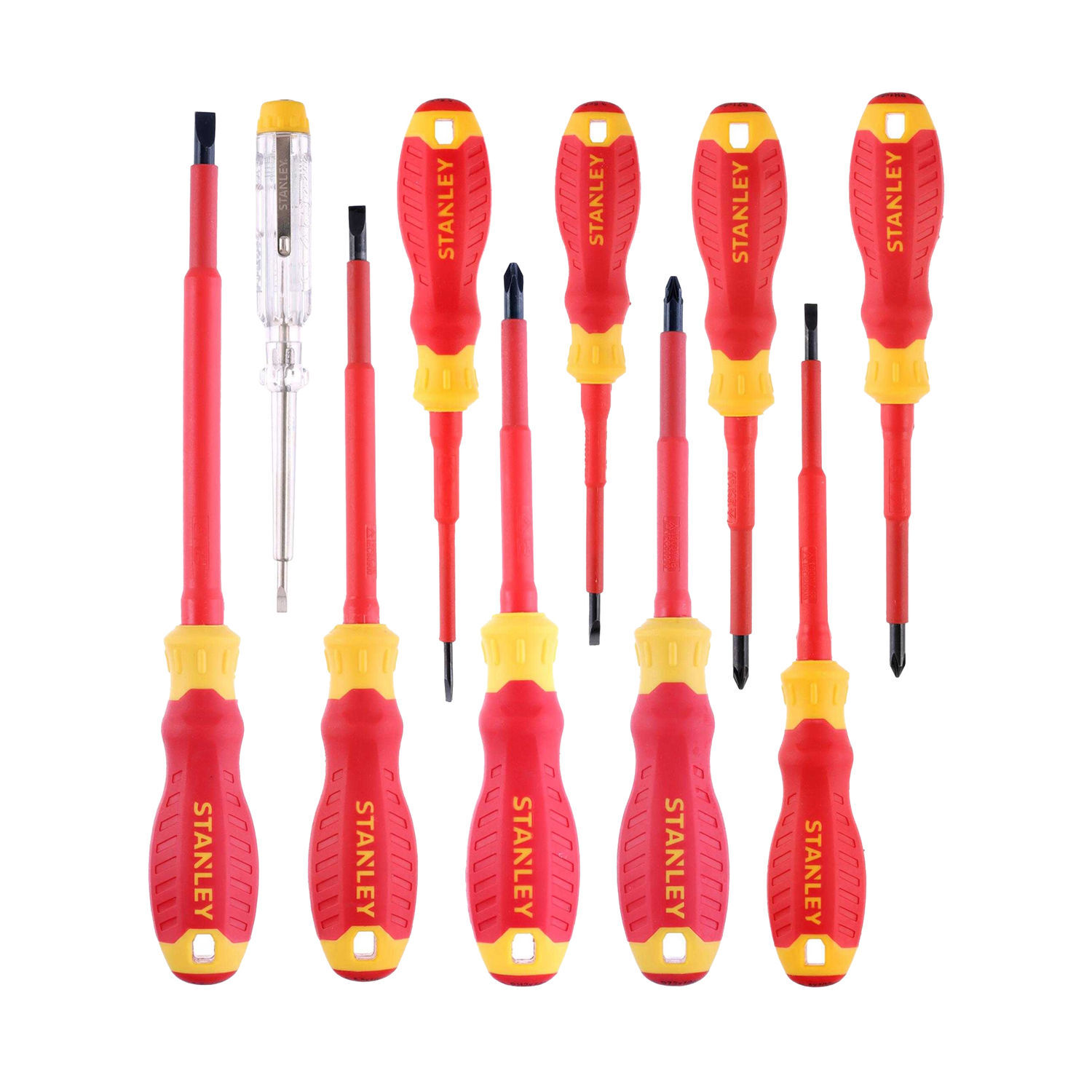 Stanley Insulated Screwdriver Set Set (Pack Of 10) - Red/Yellow