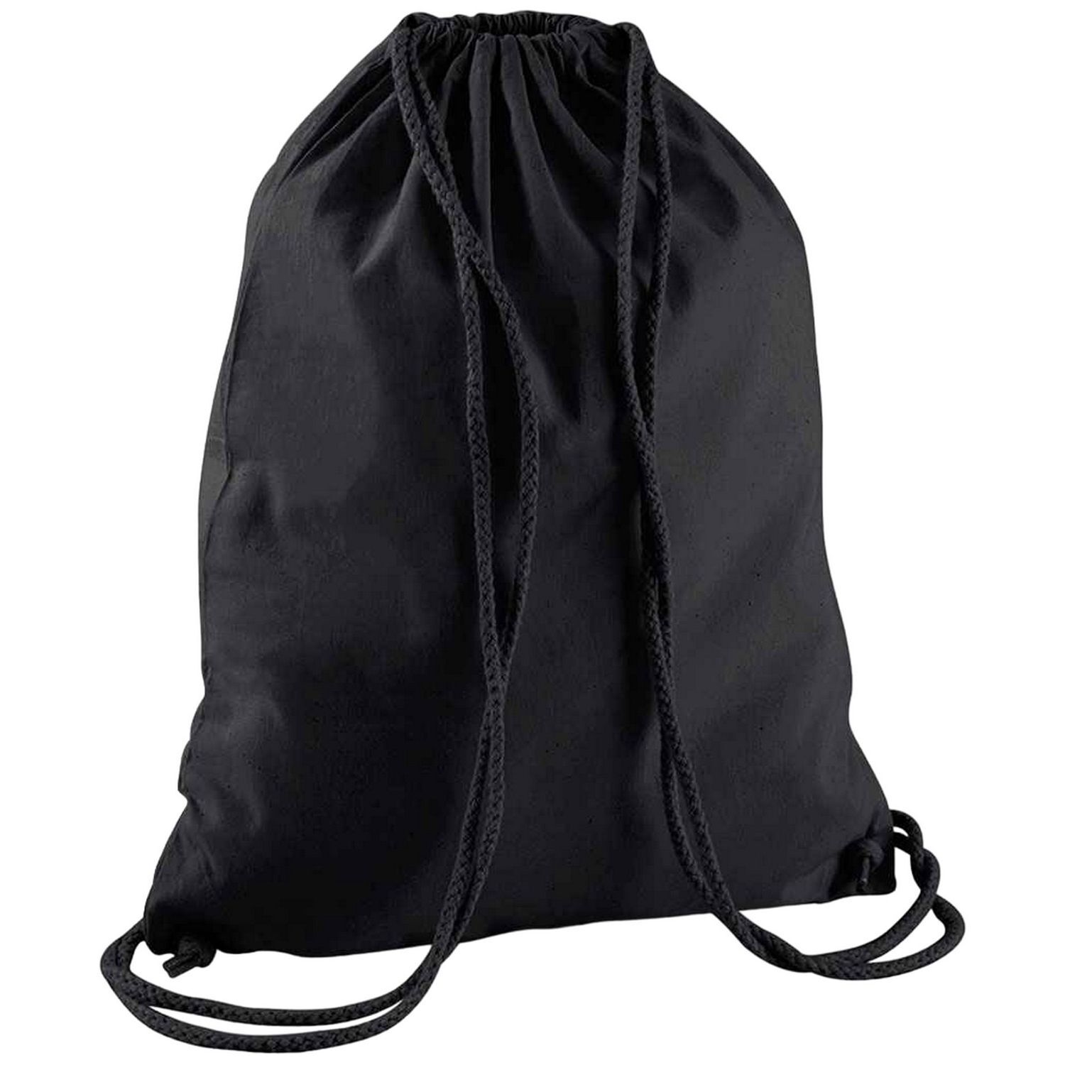 Westford Mill Cotton Drawstring Bag - Black/Black