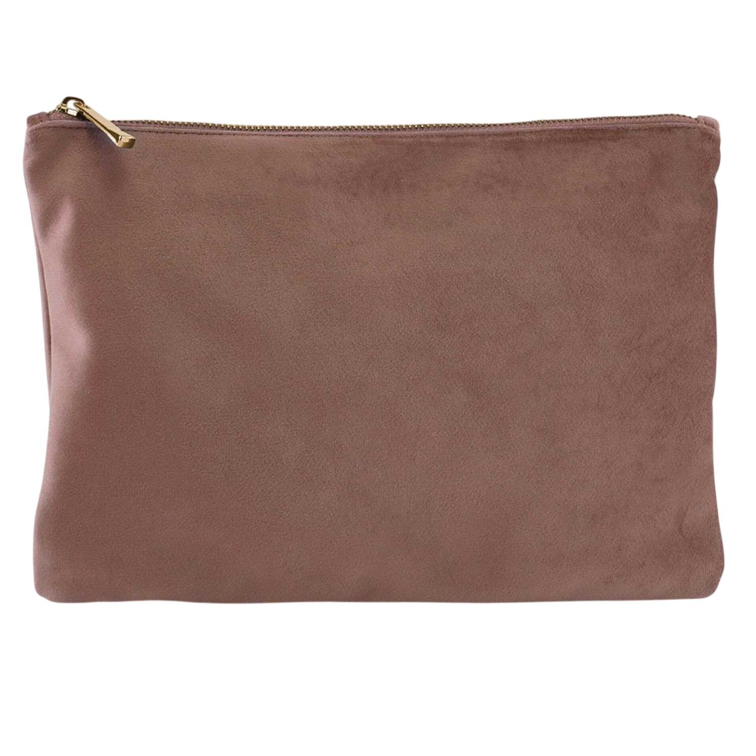 Bagbase Plain Velvet Pouch B - Rose Quartz