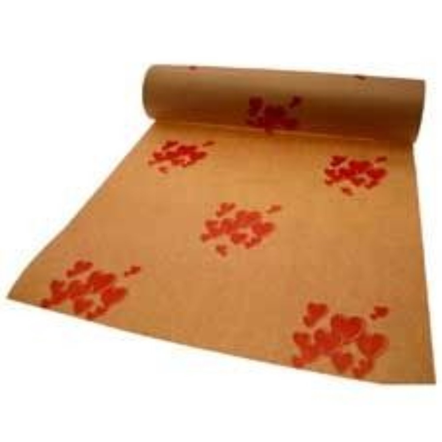 Kdmd Natural Kraft Paper With Red Hearts - Red