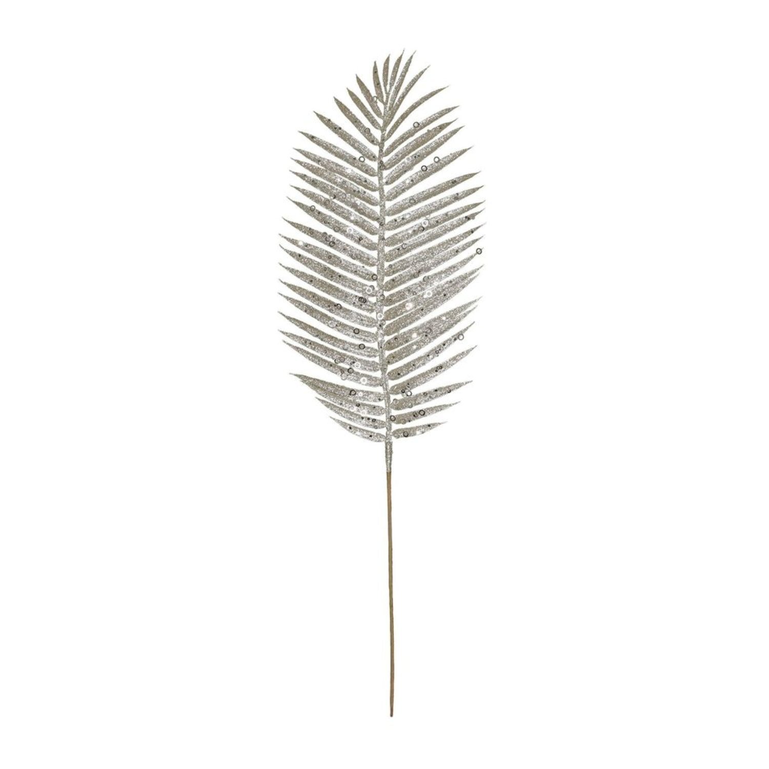  - Champagne Glitter Palm Leaf Spray 3 PackGold - Image 3