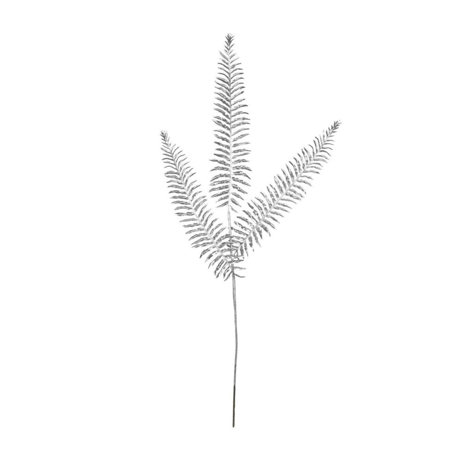 Kdmd Unisex Silver Metallic Fern Stem Spray X3 Leaves 2 Pack - Image 2