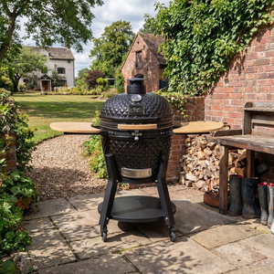 Fire Mountain Fuji 24 Inch Ceramic Kamado BBQ Grill Black With Cover