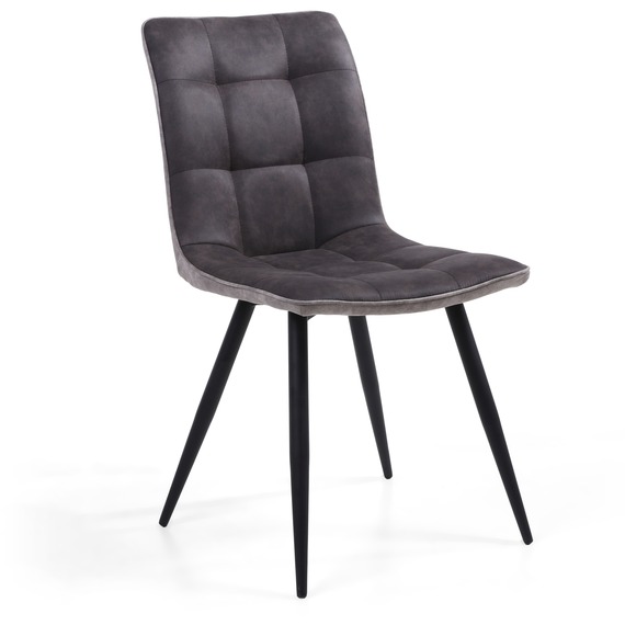 A pair of Rodeo Suede Effect Dark Grey Dining Chairs