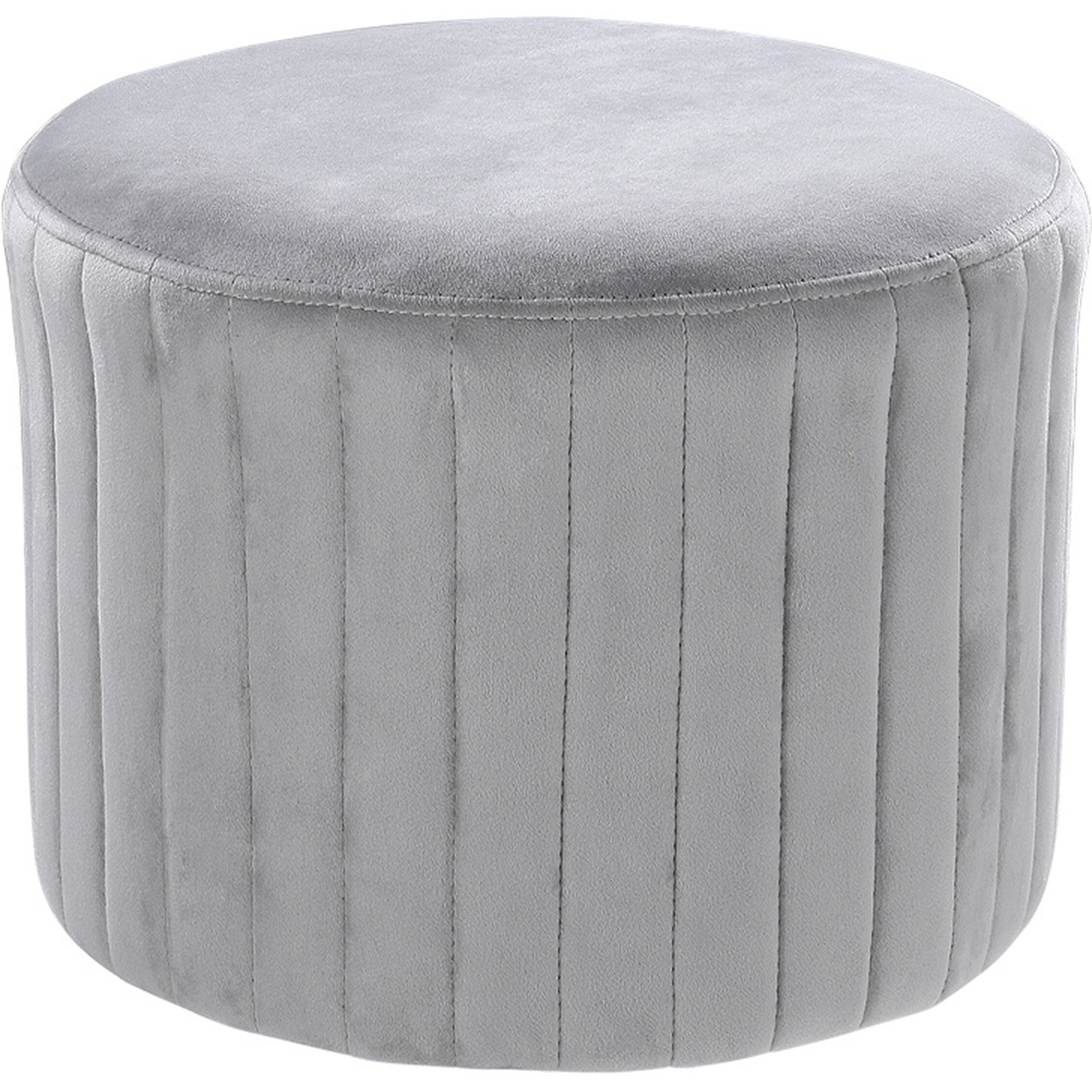Round Velvet Stool Chair Dressing Table Footstool Furniture - Grey