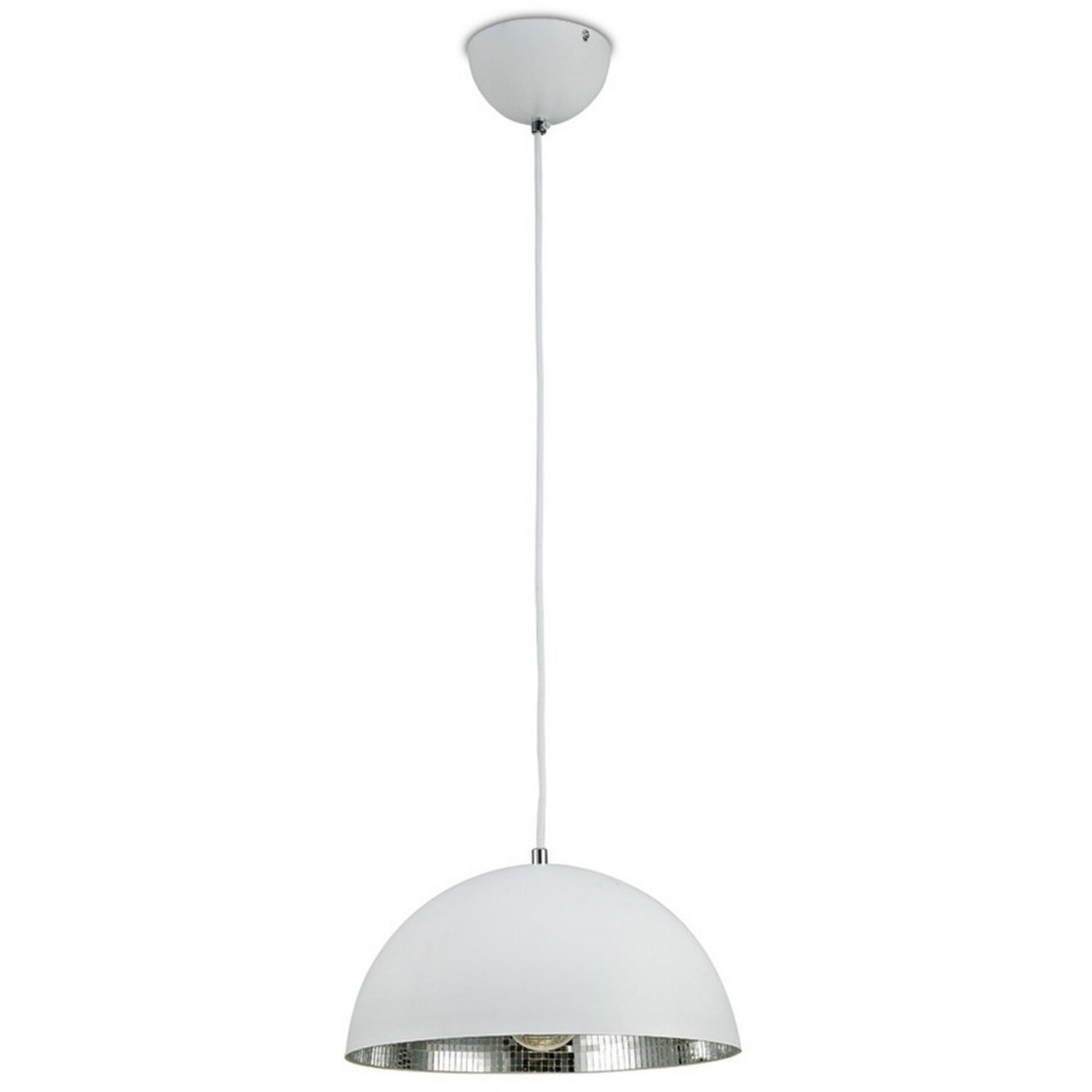 Krista Dome Ceiling Pendant E27, Matt White, Mirror Mosaic Inner - Matt White
