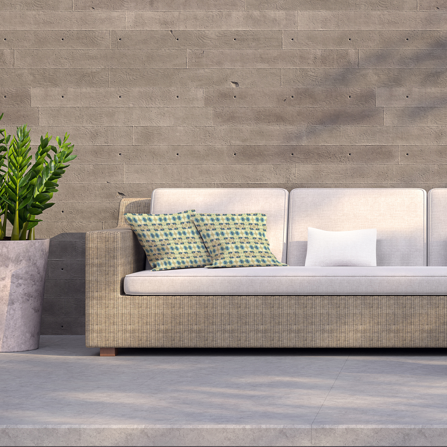 Psychedelic Geometric Pattern Outdoor Cushion - Green / 60cm