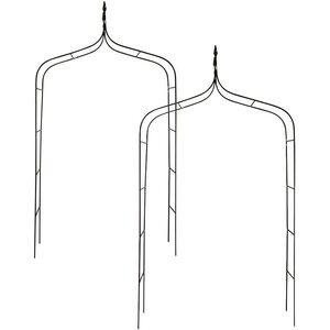 2x Arches Obelisk Strong Tubular For Climbing Plant 2.5m - Green