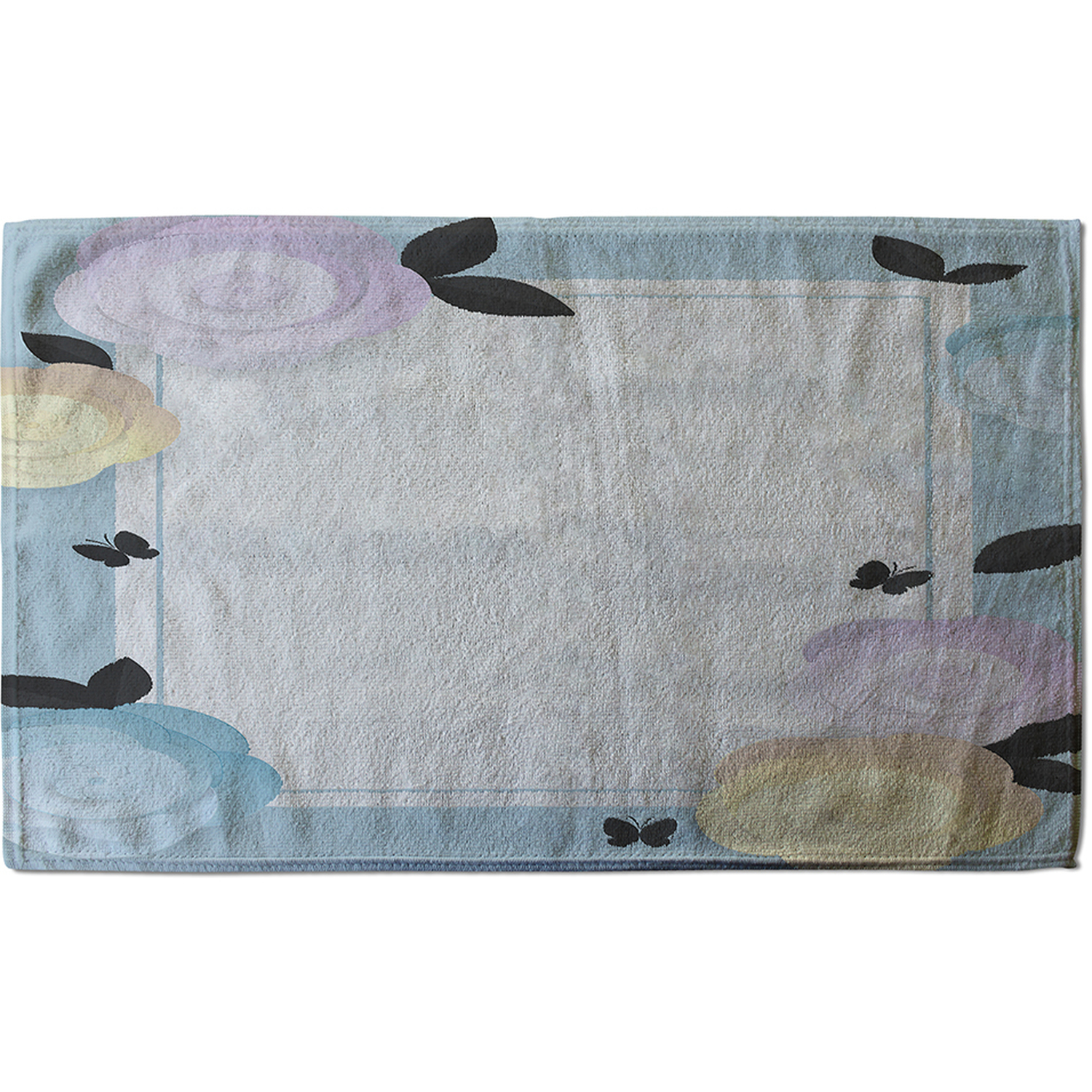 Pastel Colour Flowers Soft Bath Towel - Blue