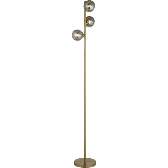 Brass and smoke glass floor stand