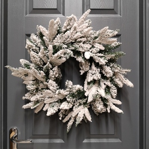 Lapland Flocked Wreath with PE and PVC Tips