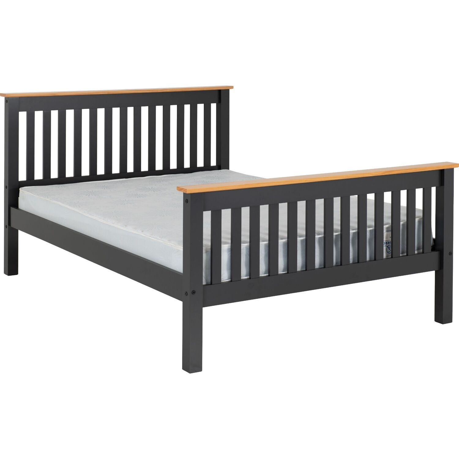 Monaco 4 6 Double Bed Frame - Grey And Oak