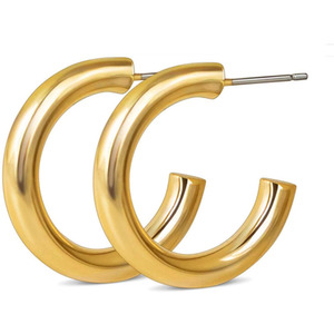 Fashionable Smooth Thick Hooped Earrings