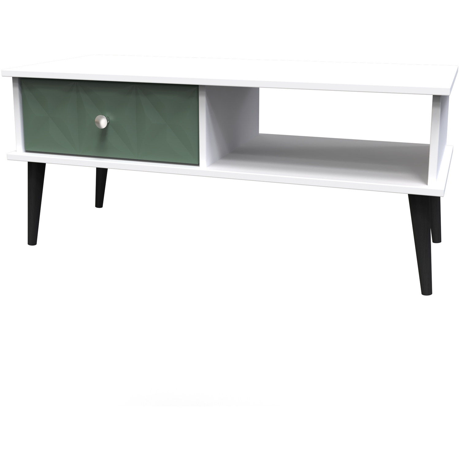 Pixel 1 Drawer Coffee Table - Labrador Green White