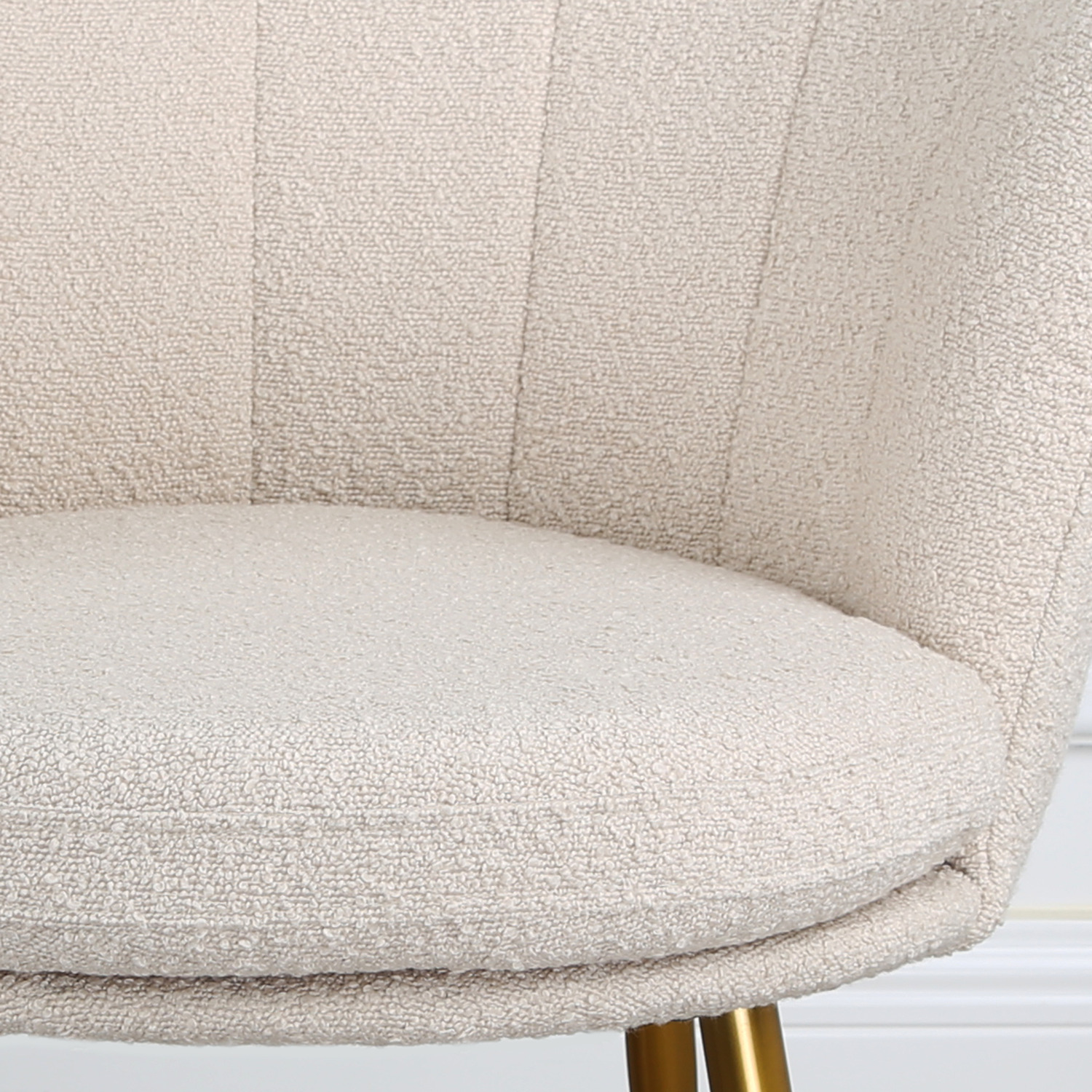 Flora Boucle Armchair with Floral Shaped Backrest