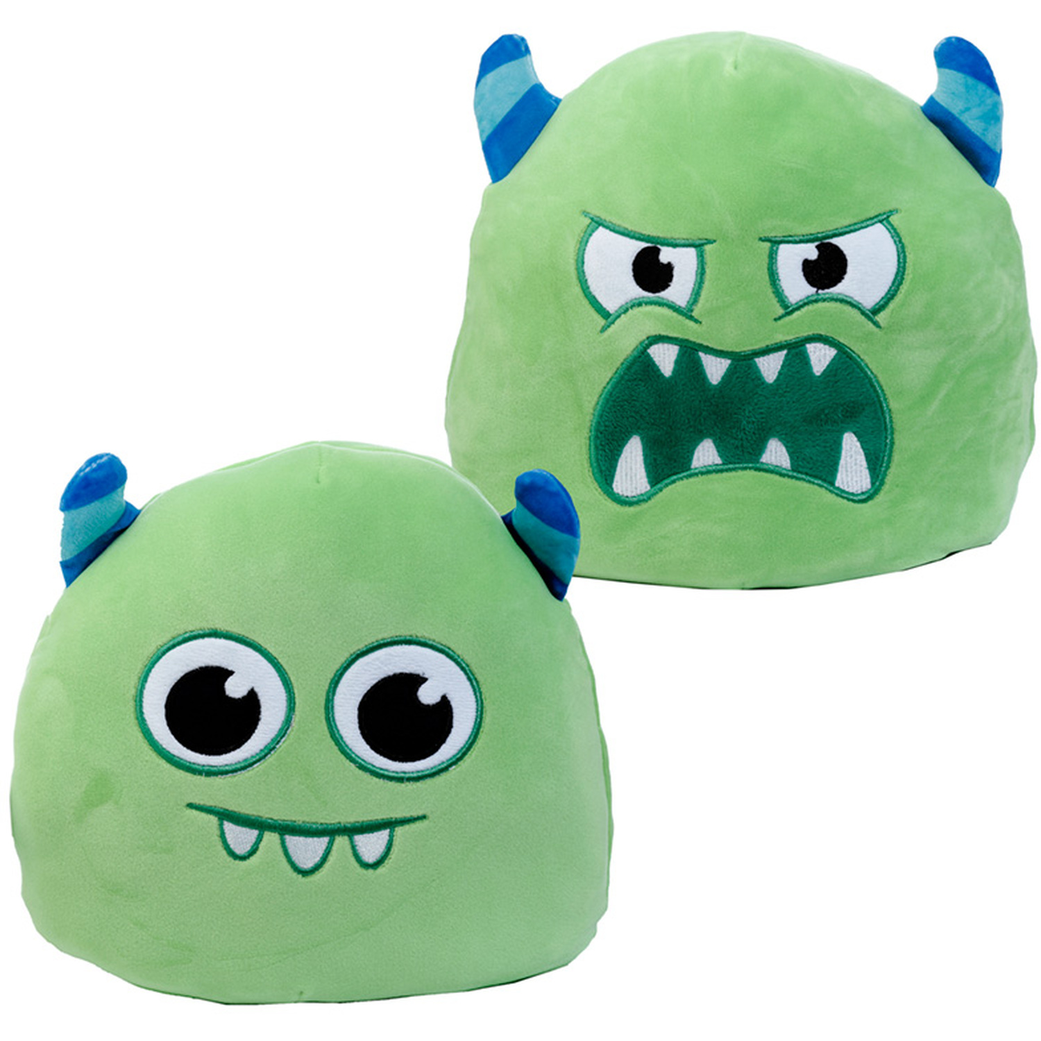 Image of Squidglys Gary the Green Monster Reversible Monstarz Plush Toy - Green