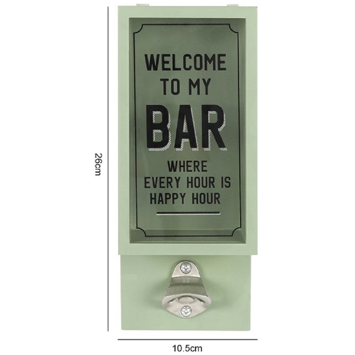 Garden Bar Bottle Opener Plaque - Ash Green