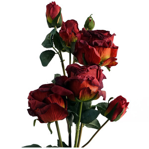 Rose Artificial Flowers Spray 4 Flowers 3 Buds