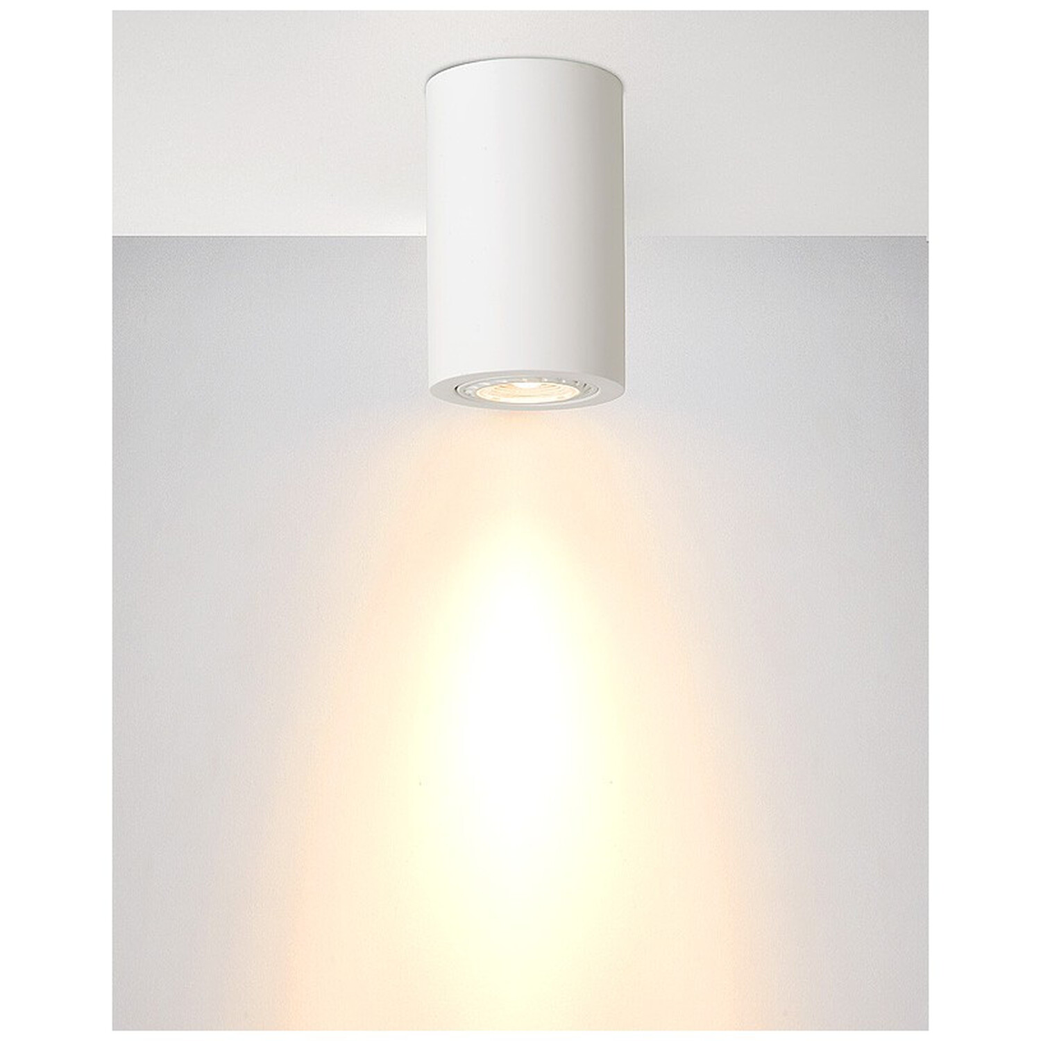 Gipsy Modern Surface Mounted Plaster Ceiling Spotlight Short - White