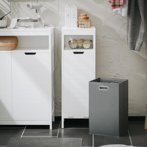 Bathroom Cabinet With Concealed Laundry Basket