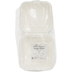 Pack of 10 Bagasse Burger Boxes