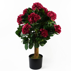 Artificial Bush Hydrangea Plant Potted