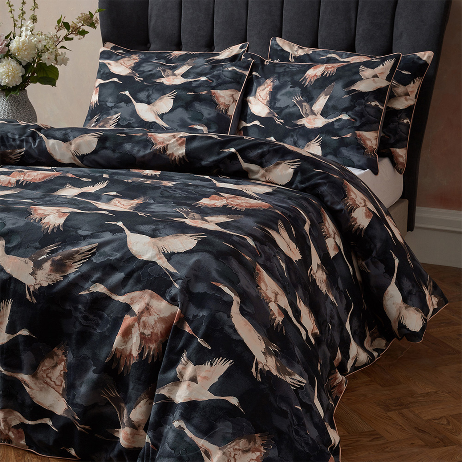 Flyway Luxury Cotton Duvet Cover Set - Ink