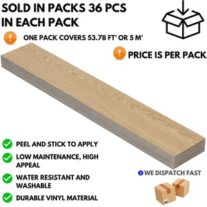 Natural Self-Adhesive Floor Planks Pack of 36 Vinyl Flooring  shot 5717973