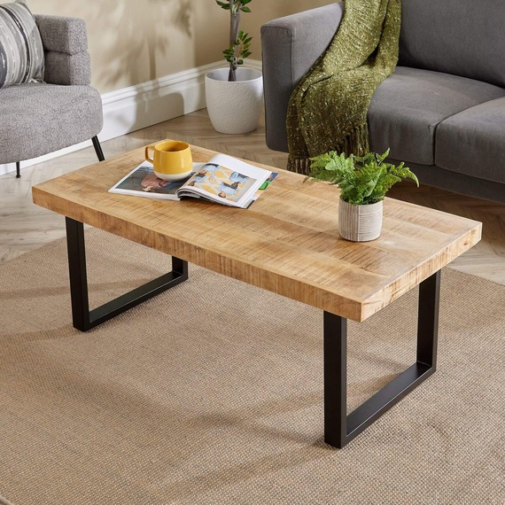 Home Source Cortez Mango Wood Rectangular Coffee Table