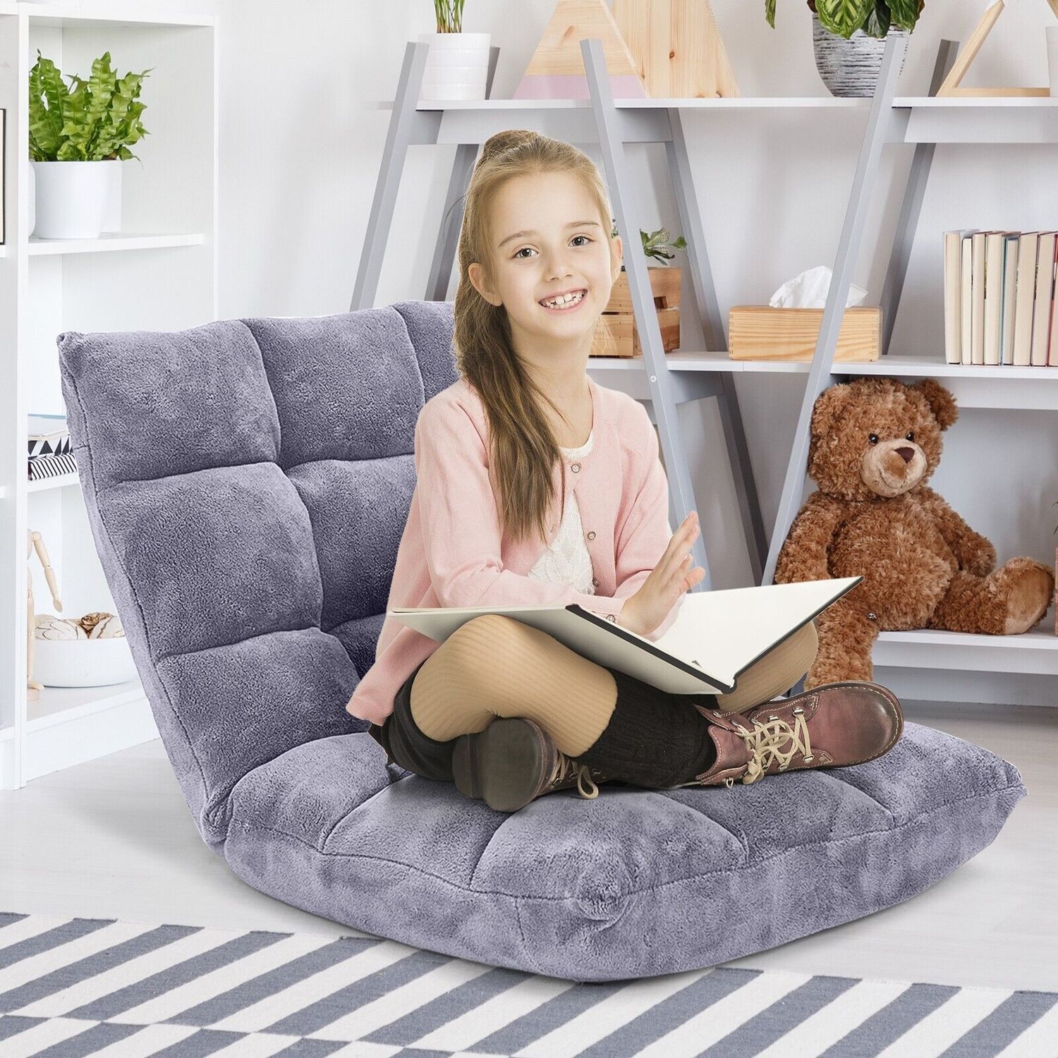 Adjustable Lazy Floor Sofa - Grey