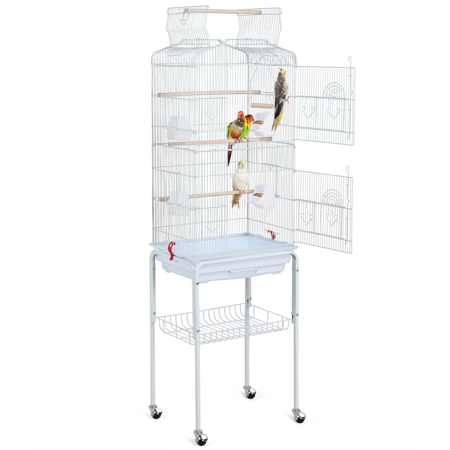 View of Rolling Parrot Cage with Double Doors