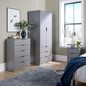 Grey Home Source Phoenix 3 Drawer Bedside  shot 6115003