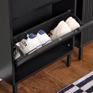 Black / 2 SoBuy Shoe Cabinet Narrow Shoe Storage Organizer for Entryway shot 6128243