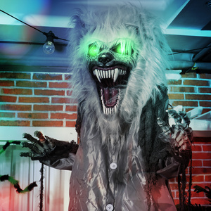 HOMCOM Skeleton Werewolf Outdoor Halloween Decoration Animatronic