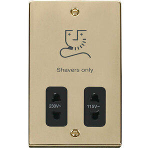 Polished Brass Shaver Socket 115v230v