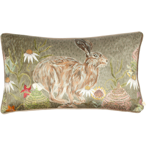Meadow Bloom Hazel Hare Printed Chenille Cushion