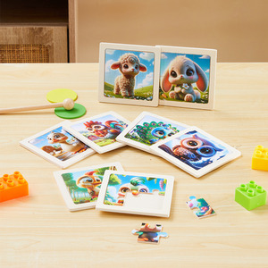 Educational Wooden Animal Jigsaw Puzzle Set for Toddlers