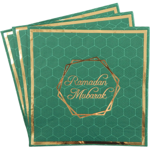 Ramadan Mubarak Party Napkins Green