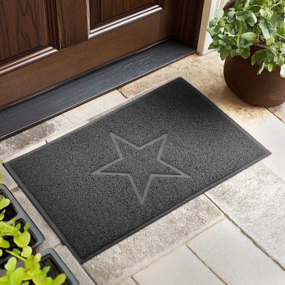 Star Embossed PVC Spaghetti Coil Doormat