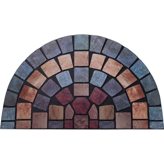 Half Moon Eco Rubber Tile Effect Doormat