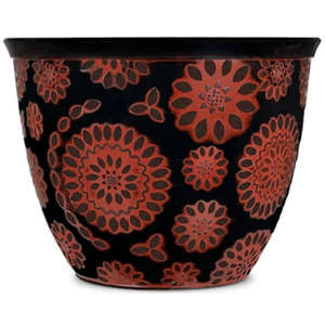 Black Terracotta Chengdu Patio Pot 40cm shot 7506844