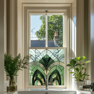 Badia Art Deco Stained Glass Privacy Window Film