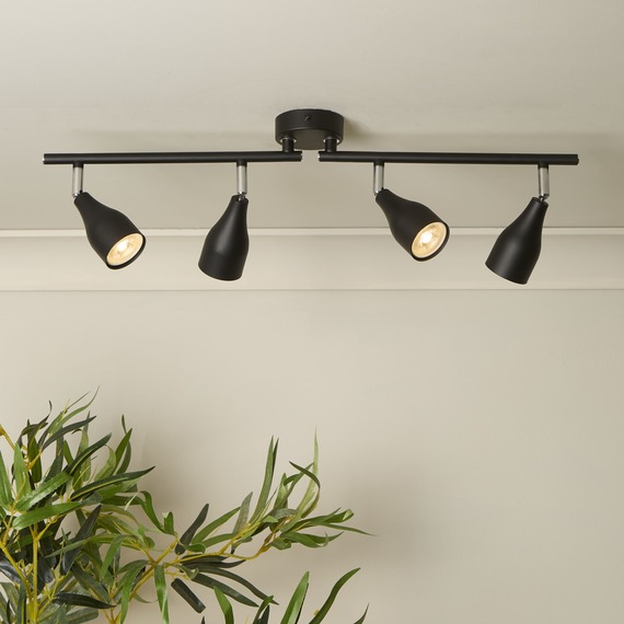 Black 4 Light Spotlight Bar