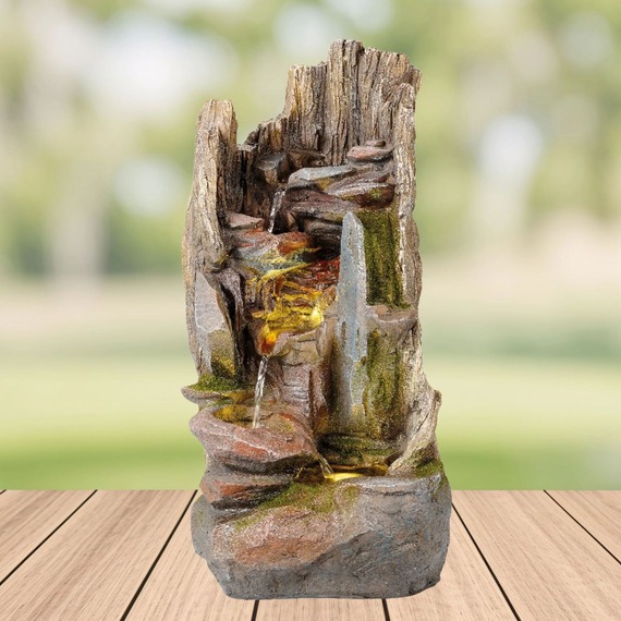 Outdoor Rockface Water Fountain Garden Water Feature Rock Waterfall