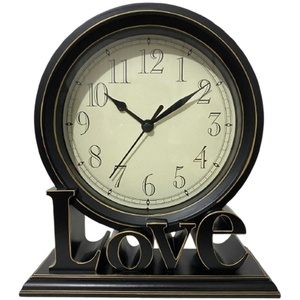 Vintage Love Non Ticking Desk Clock Retro Mantel Clocks Black